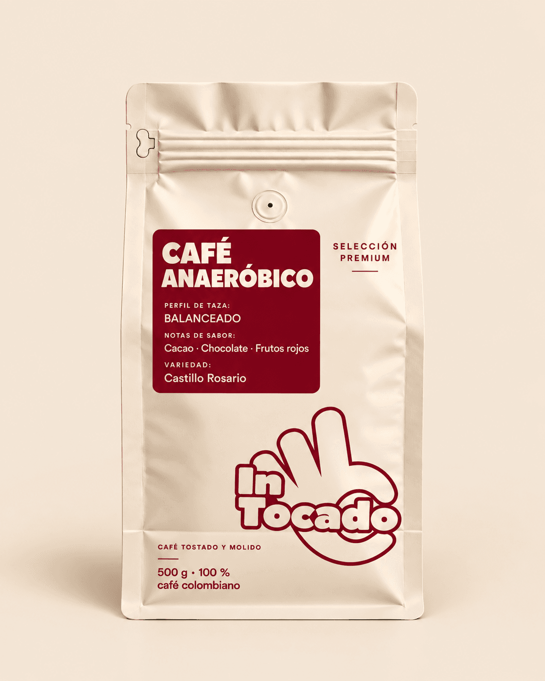 Bolsa de café Intocado Cauca Honey — Cauca, Colombia, variedad Bourbon, proceso honey, tostión medio