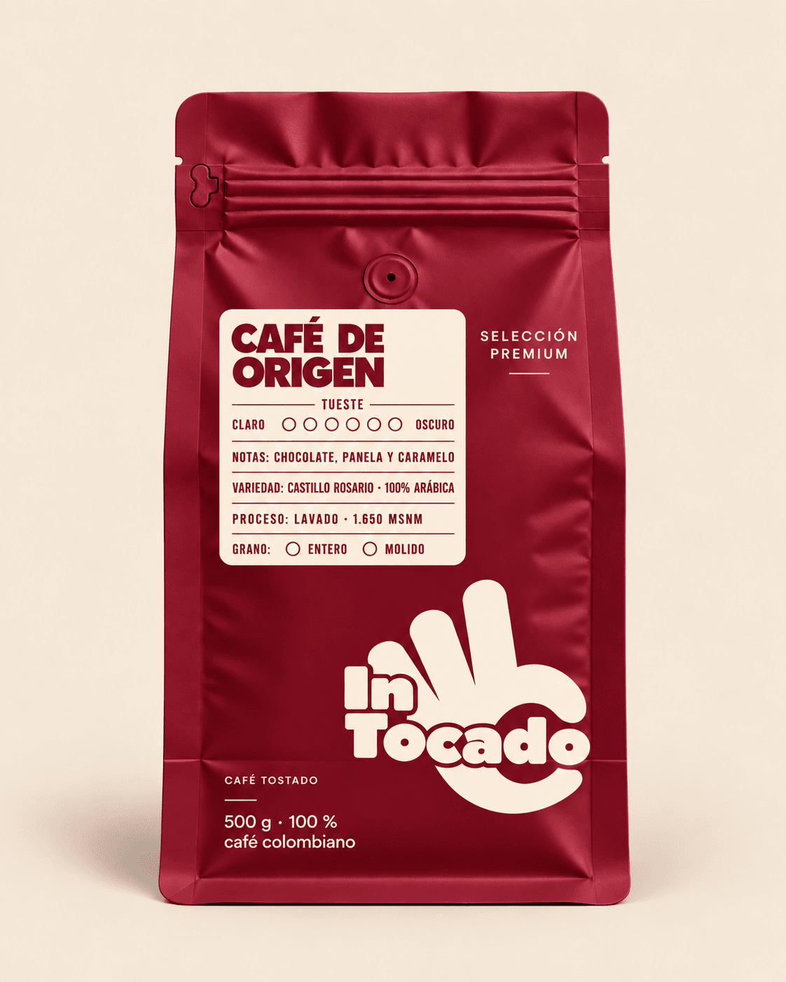 Bolsa de café Intocado Risaralda Tradición — Finca familiar, Risaralda, Colombia, variedad Castillo, proceso lavado, tostión media (foto 1 de 2)